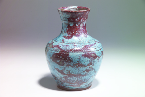 Appraisal: JUGTOWN Large baluster vase covered in a fine Chinese Blue