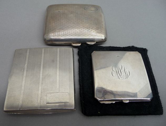 Appraisal: Two sterling silver card cases Birmingham by Deakin Francis Birmingham