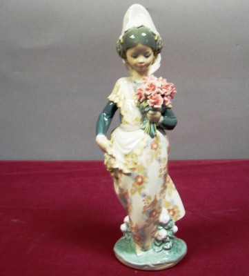 Appraisal: LLADRO - Valencian Girl with Flowers - G Good condition