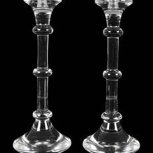 Appraisal: A Pair of Steuben Candlesticks MID TH CENTURY signed on