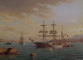 Appraisal: Joseph Ambrose Mraz Frost born Ships at Anchor gouache on