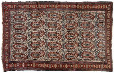 Appraisal: Persian rug five and a half rows of large guls