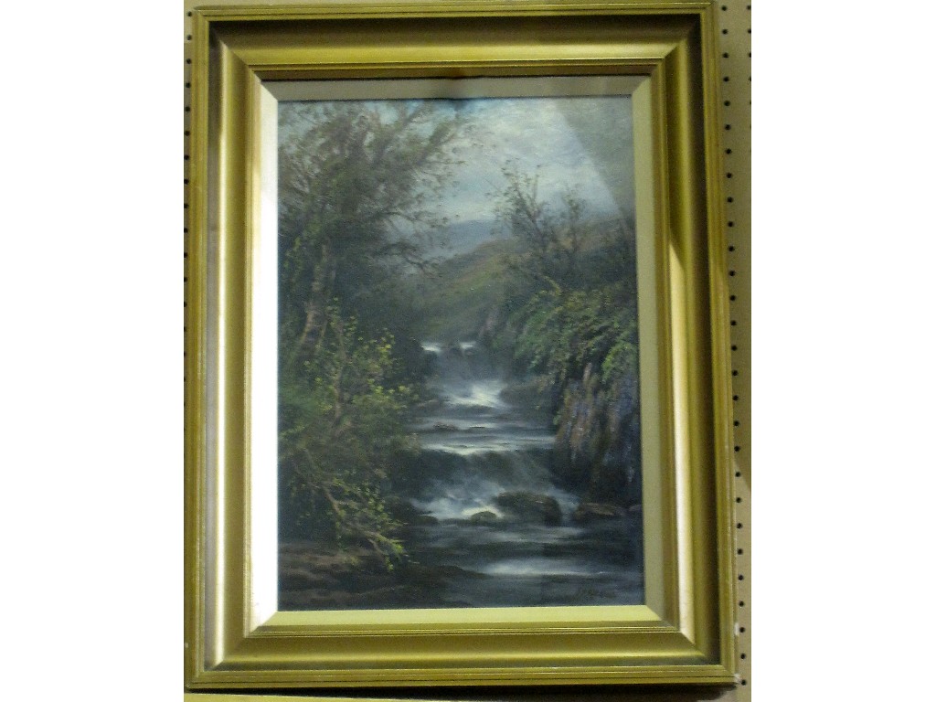 Appraisal: Oil on board 'Mountain Stream' signed J H Alexander