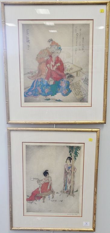 Appraisal: Pair of Elyse Ashe Lord - etching hand colored in