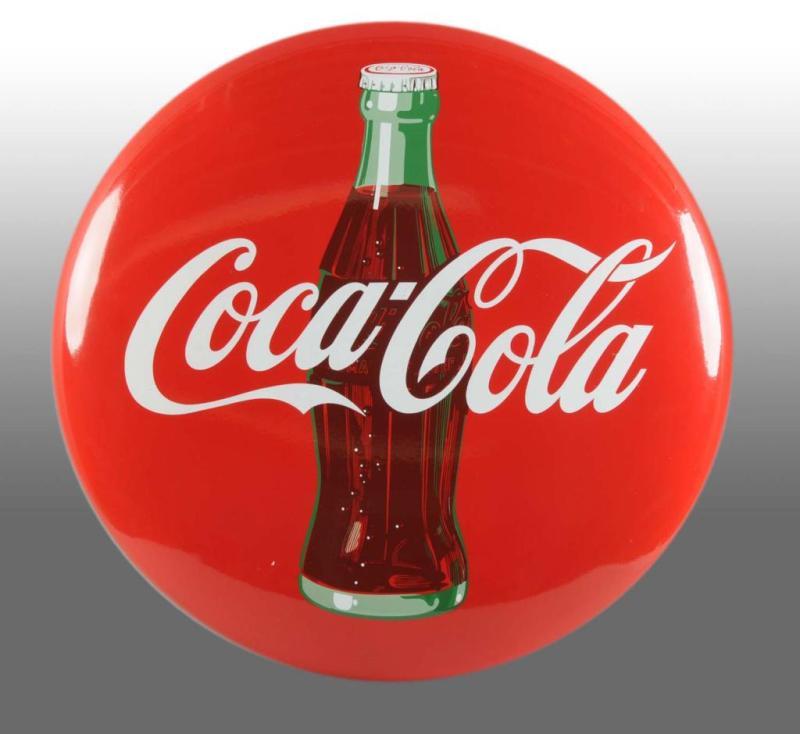 Appraisal: Porcelain Coca-Cola Button Sign Description s Great example with only