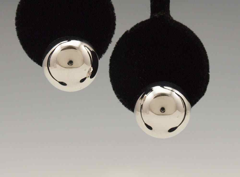 Appraisal: K WHITE GOLD DOMED BUTTON EARRINGS K white gold button