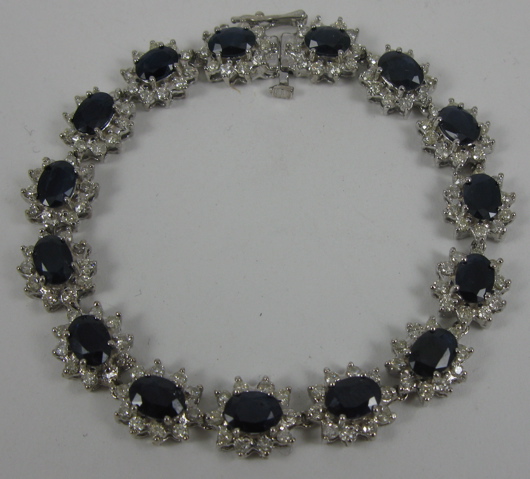 Appraisal: SAPPHIRE DIAMOND AND FOURTEEN KARAT GOLD BRACELET - in length