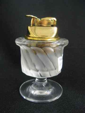 Appraisal: Lalique Crystal Table Lighter frosted swirl '' working