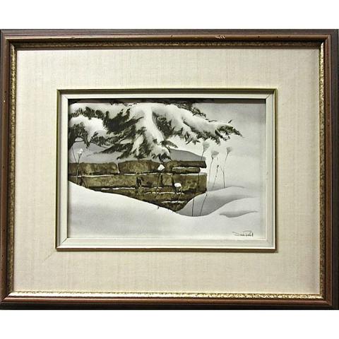 Appraisal: JACK HENRY REID CANADIAN - UNTITLED SNOW COVERED WALL WATERCOLOUR