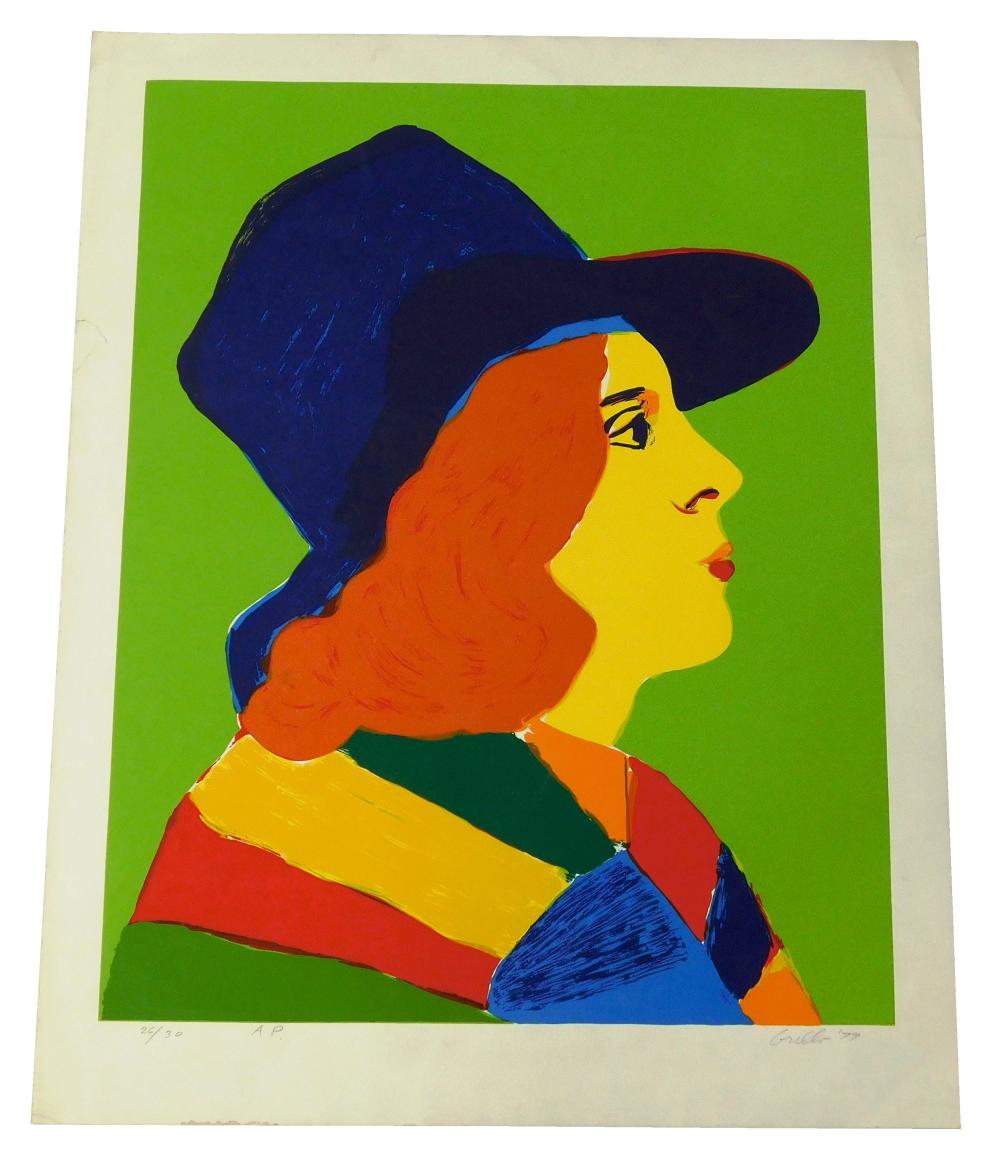 Appraisal: John Grillo American - Girl with Hat unframed silkscreen on