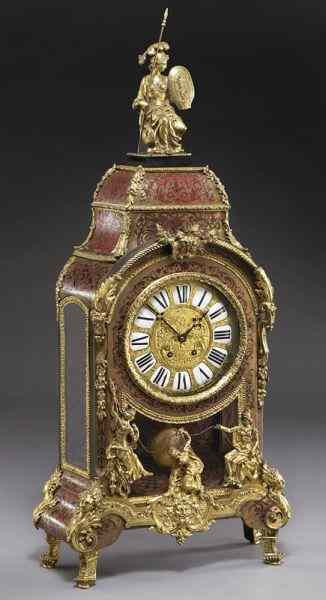 Appraisal: Louis XV style boulle and gilt bronze bracketclock surmounted by