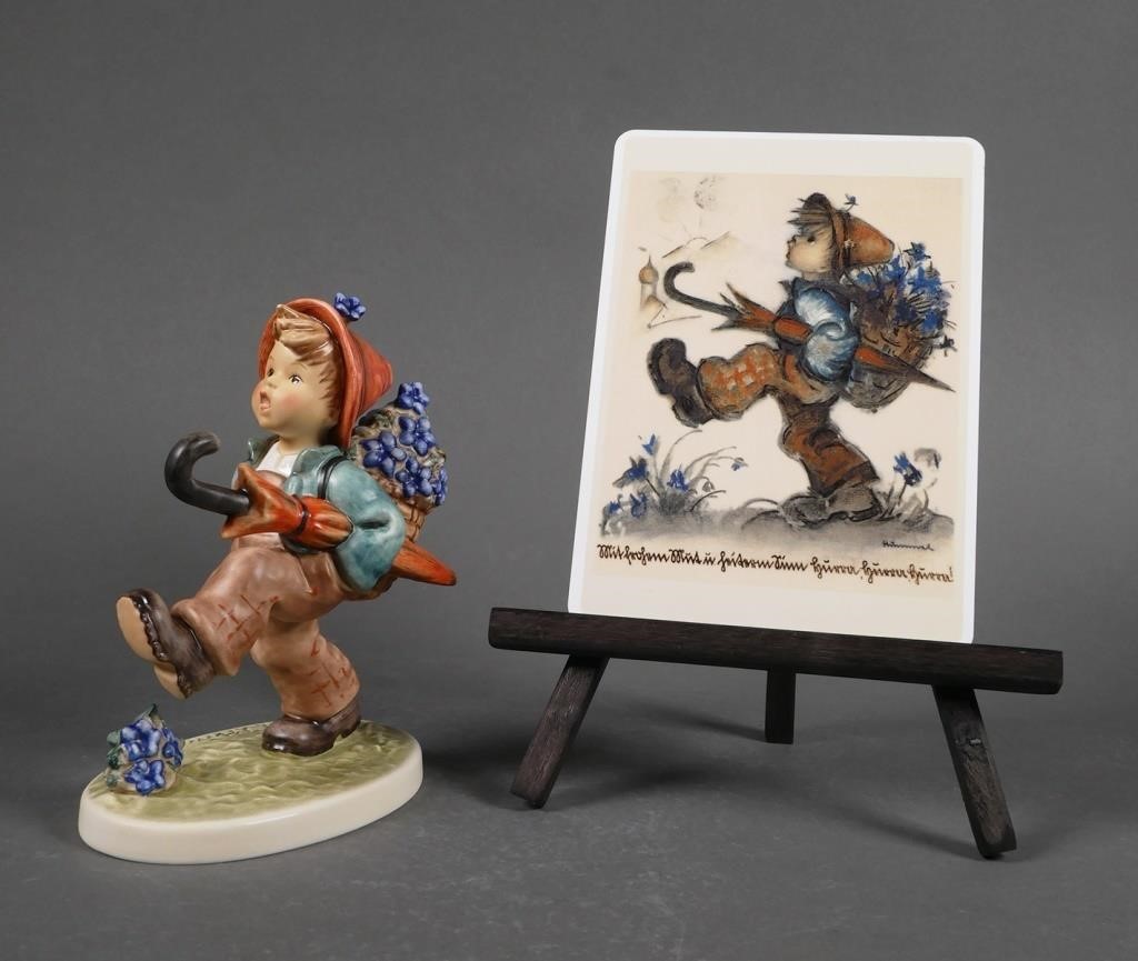 Appraisal: Hummel Globe Trotter This figurine has a ceramic post card