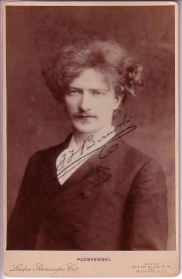 Appraisal: MUSICIANS PADEREWSKI IGNACE JAN Photograph Signed I J Paderewski cabinet