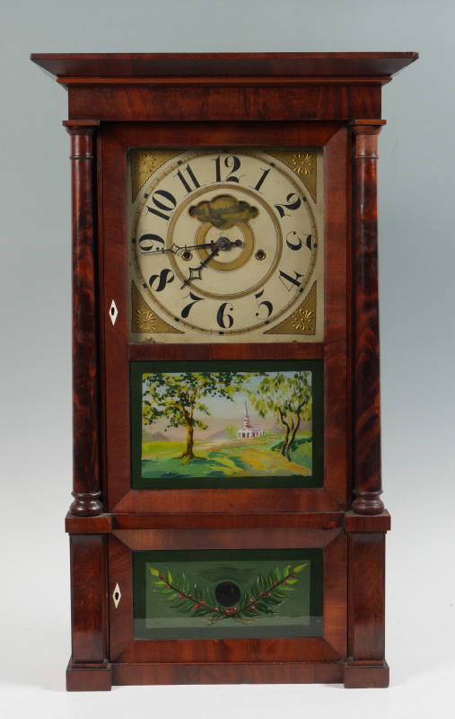 Appraisal: PHILIP BARNES TRIPLE DECKER SHELF CLOCK Early to mid th