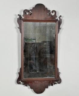 Appraisal: Chippendale Mahogany Cutout Mirror Late Chippendale transitional scrollwork cutout mahogany