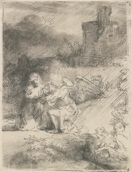 Appraisal: REMBRANDT VAN RIJN The Agony in the Garden Etching counter