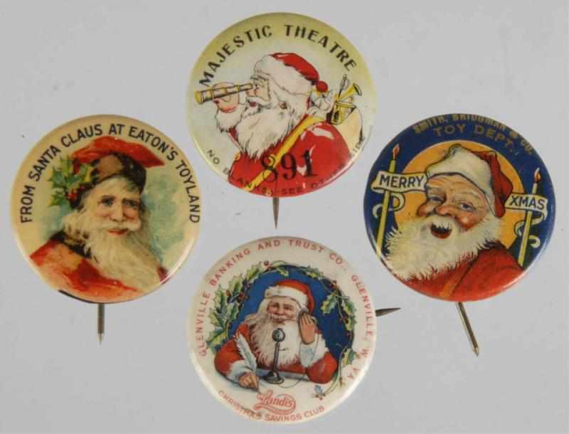 Appraisal: Lot of Celluloid Santa Claus Pin Backs Description Includes one