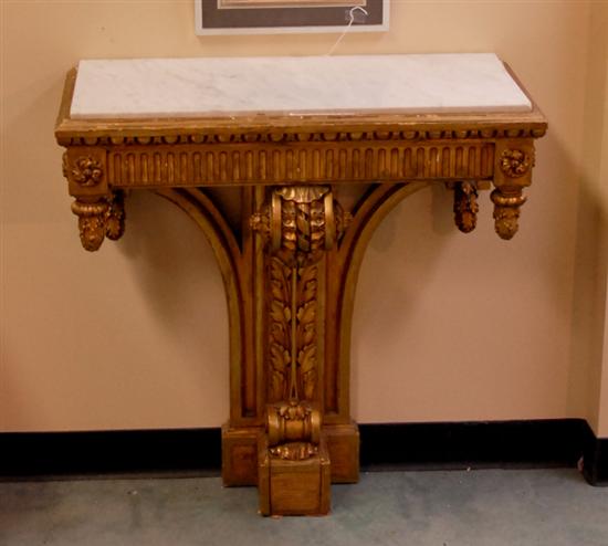 Appraisal: A th C Marble-top Console Table gilt wood overall and