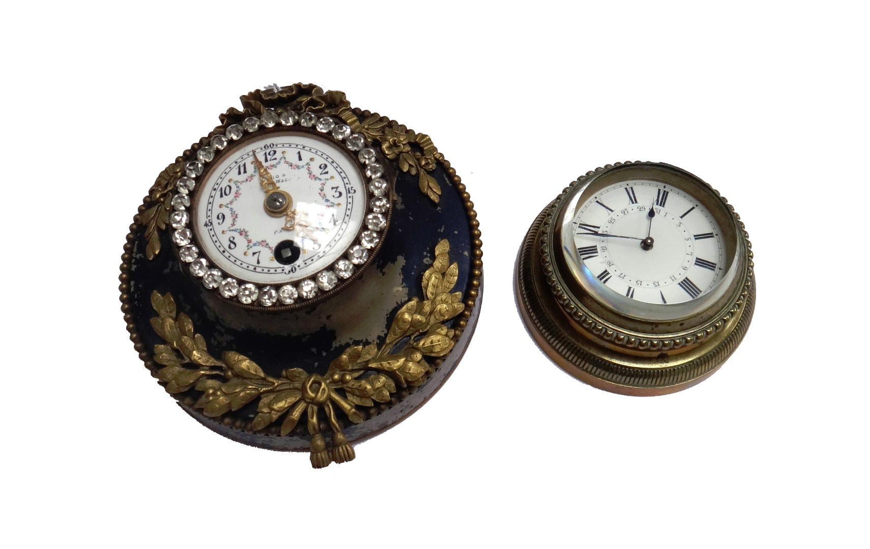 Appraisal: A Regency style brass cased cased sedan clock with later