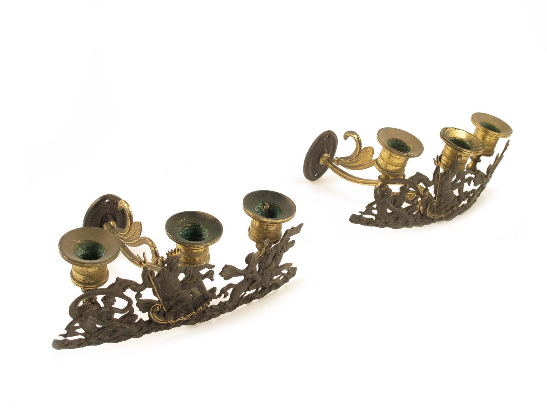 Appraisal: A pair of th century gilt metal and bronze three