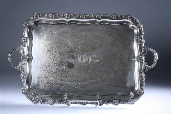 Appraisal: ENGLISH SILVER PLATED SERVING TRAY early th century Ellis-Barker for