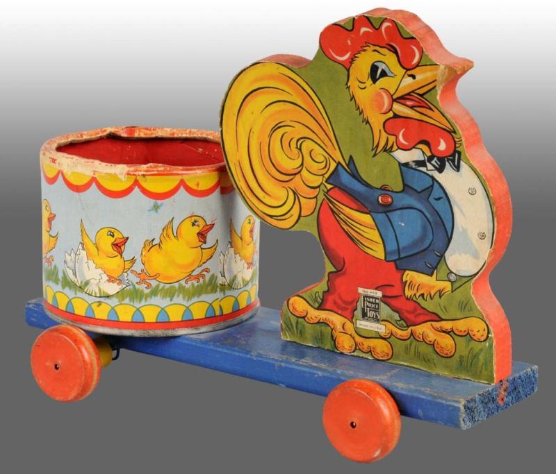 Appraisal: Fisher Price No Rooster Cart Toy Description American Original can