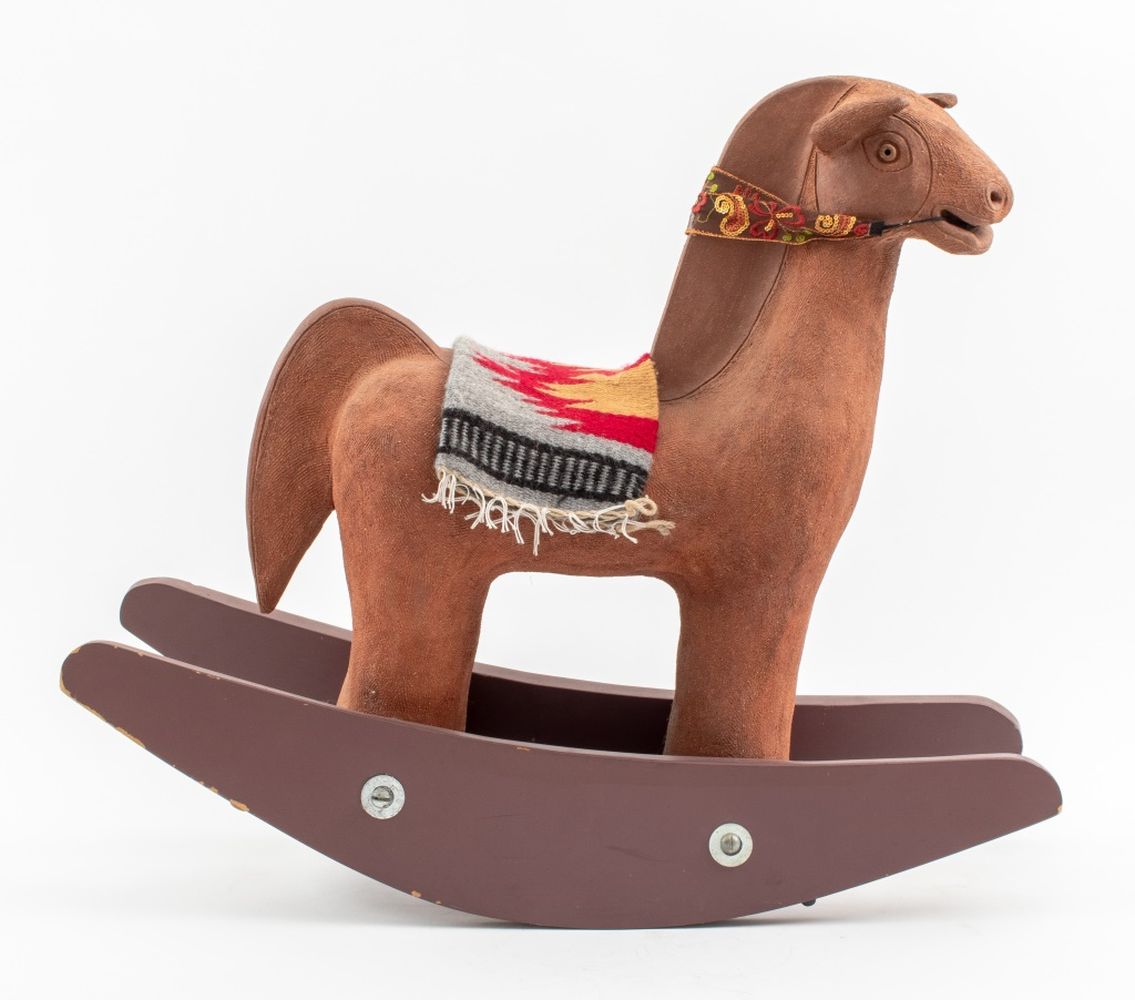 Appraisal: LOUIS MENDEZ CERAMIC ROCKING HORSE Louis Mendez American - ceramic