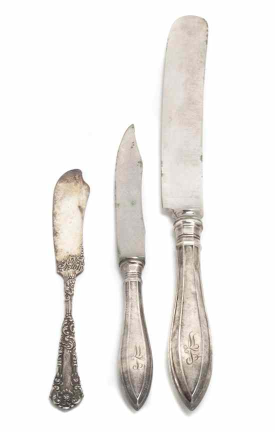 Appraisal: A Collection of American Sterling Silver Knives Gorham in the