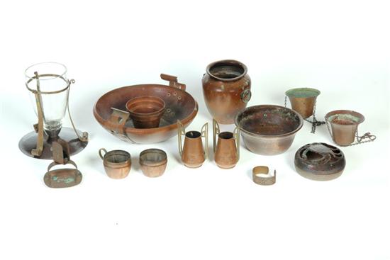 Appraisal: GROUP OF ARTS CRAFTS METALWARE American th century copper and