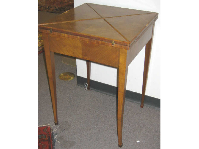 Appraisal: CONTINENTAL TH CENTURY ENVELOPE TABLE Square top with four hinged