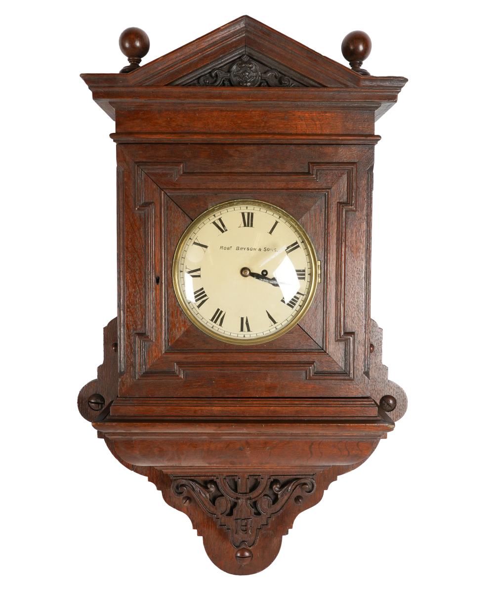 Appraisal: SCOTTISH VICTORIAN MAHOGANY WALL CLOCK th century signed to dial