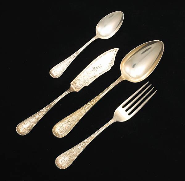 Appraisal: A sterling partial flatware setGorham Mfg Co Providence RIHindostanee monogrammed