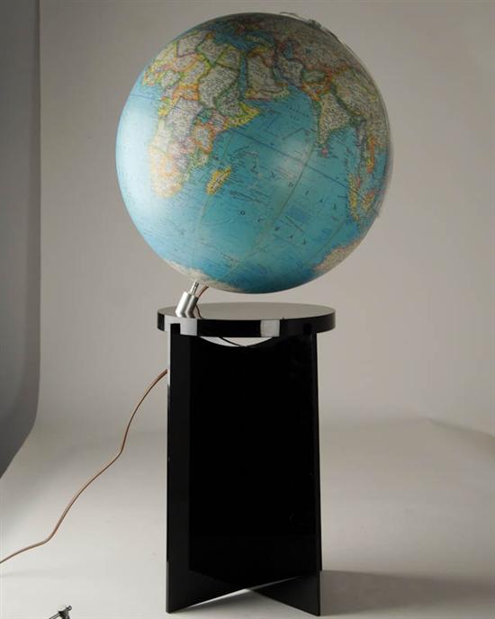 Appraisal: National Geographic Lighted Globe on lucite base Dia