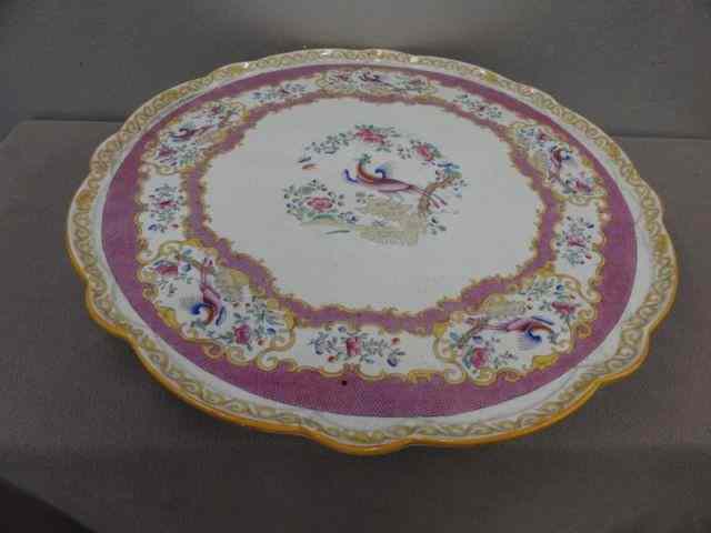 Appraisal: Large Minton Porcelain Lazy Susan Cake Stand Beautiful revolving top