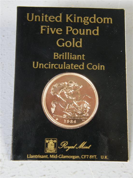 Appraisal: United Kingdom Five Pound Gold Brilliant Uncirculated Coin Collectors Edition