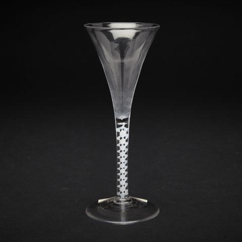 Appraisal: English Opaque Twist Stemmed Wine Glass c - with double