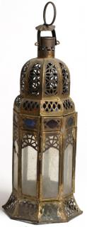 Appraisal: Moroccan Of octagonal form with eight clear glass panels and