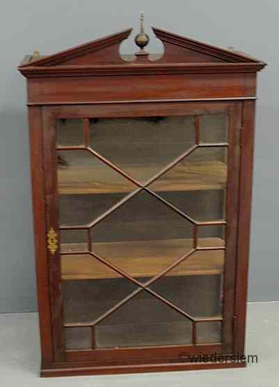 Appraisal: Chippendale style mahogany hanging cabinet early th c with a