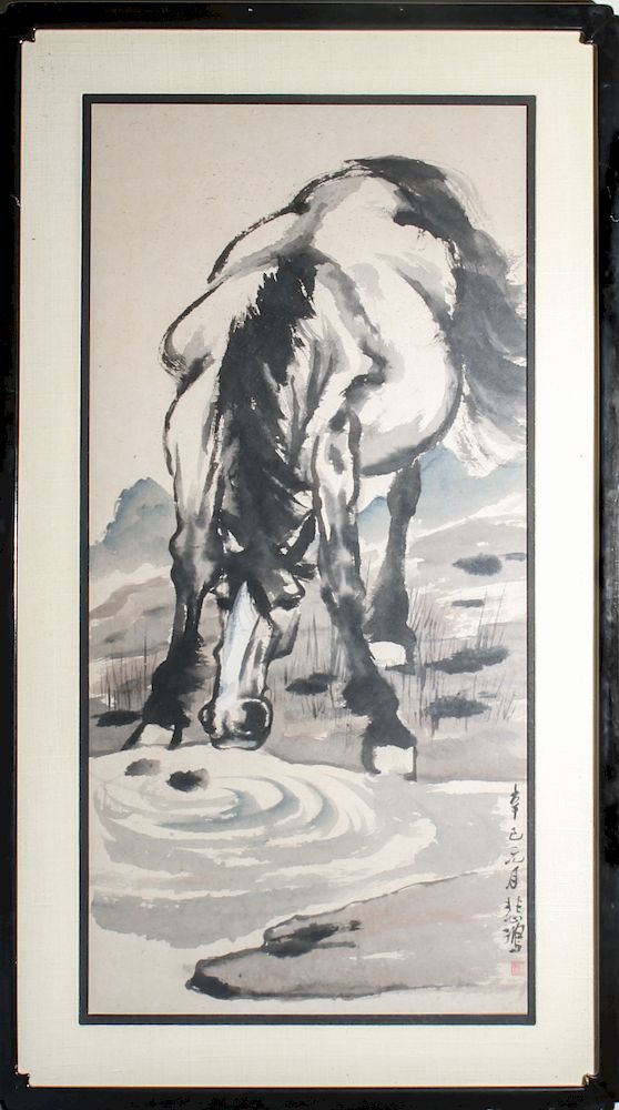 Appraisal: Xu Beihong Horse Ink Watercolor on Paper Xu Beihong Chinese