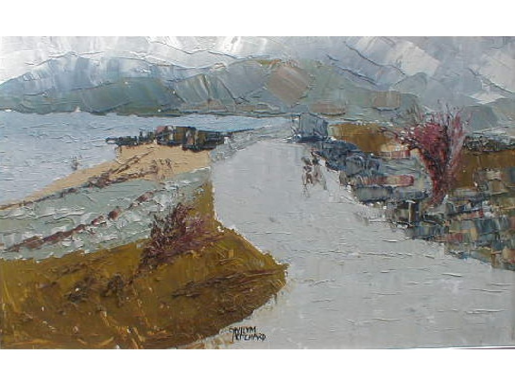 Appraisal: Gwilym Pritchard Penmon Beach oil on board signed Heals Mansard