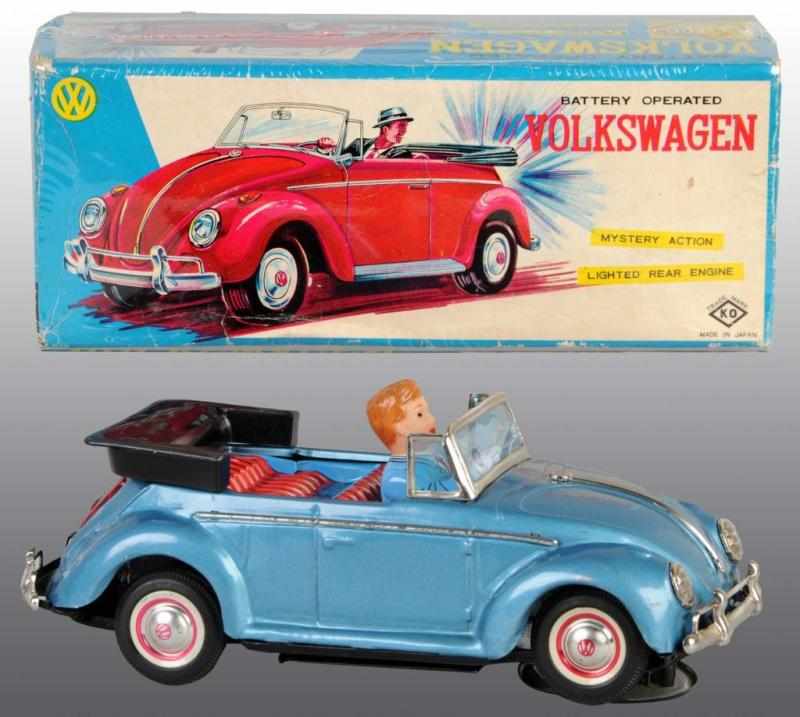 Appraisal: Tin Volkswagen Convertible Battery-Operated Toy Description Japanese Working Made by