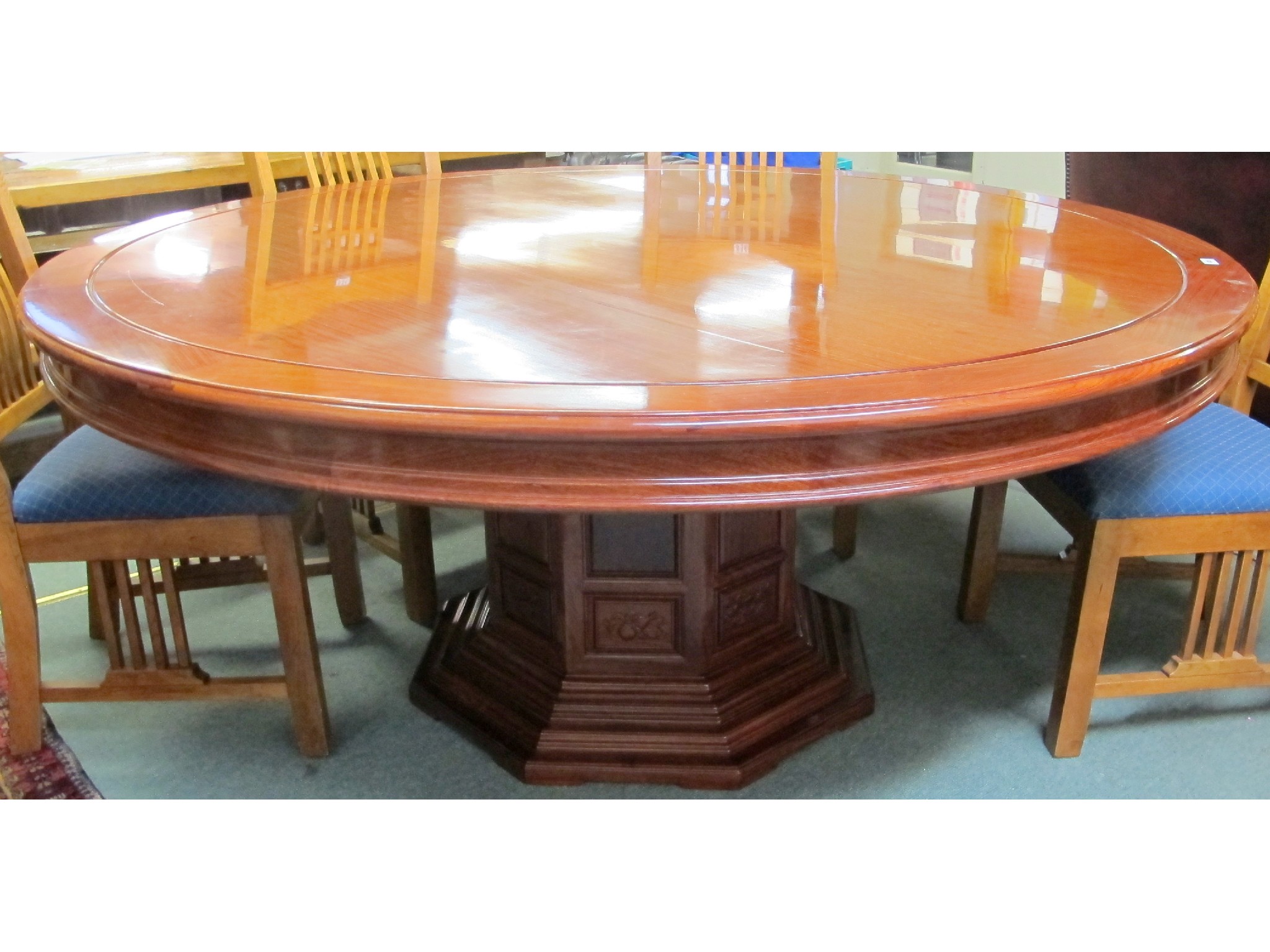 Appraisal: A large Chinese circular hardwood dining table cm diameter