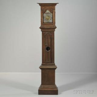 Appraisal: Thirty-hour Oak Cottage Clock with Alarm probably Scandinavia c flat-top