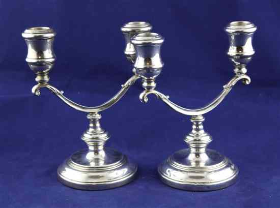 Appraisal: A pair of 's silver two branch two light dwarf