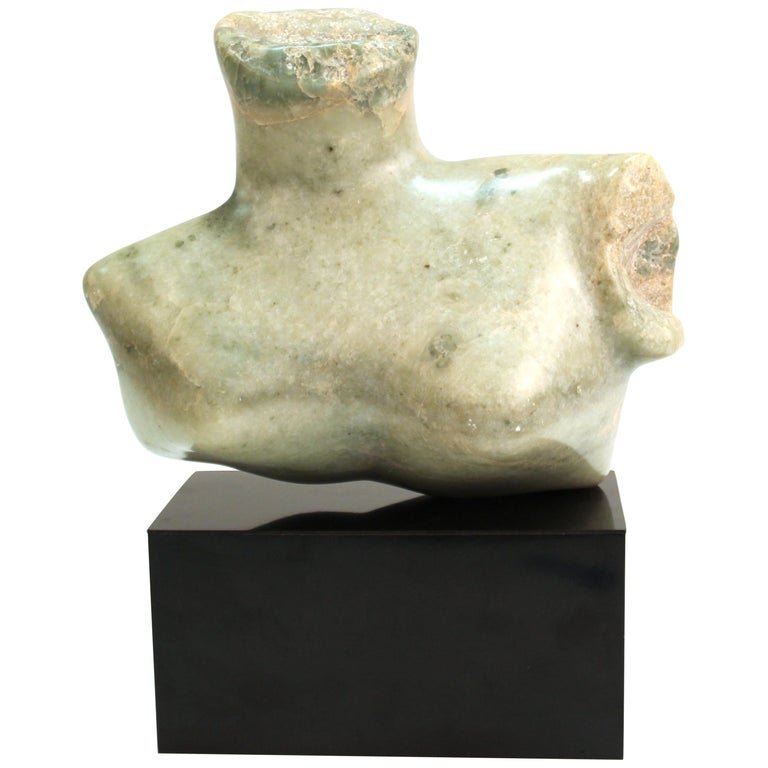 Appraisal: MODERN ABSTRACT CARVED STONE FEMALE BUST SCULPTURE Mid-century modern abstract