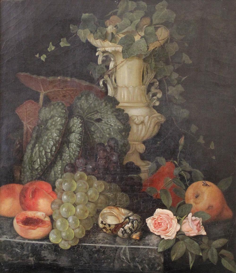 Appraisal: WILHELM J CONTINENTAL SCHOOL TH CENTURY STILL LIFE WITH VASE