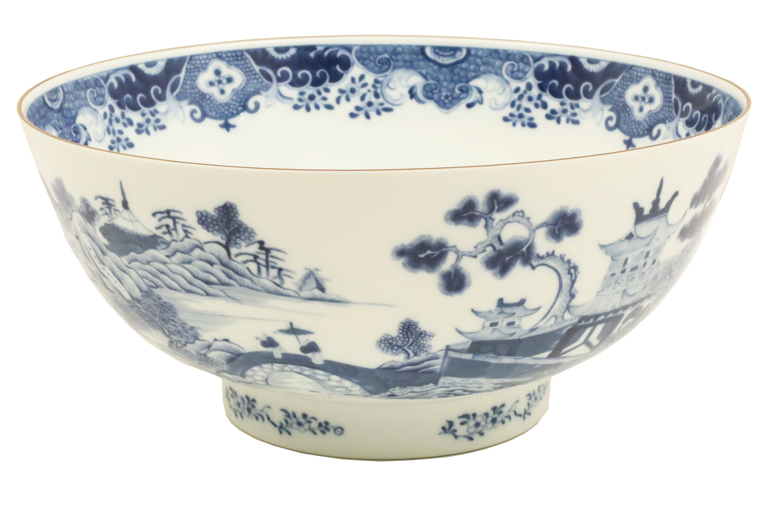 Appraisal: LARGE CHINESE EXPORT STYLE PORCELAIN PUNCH BOWL Large Chinese Export