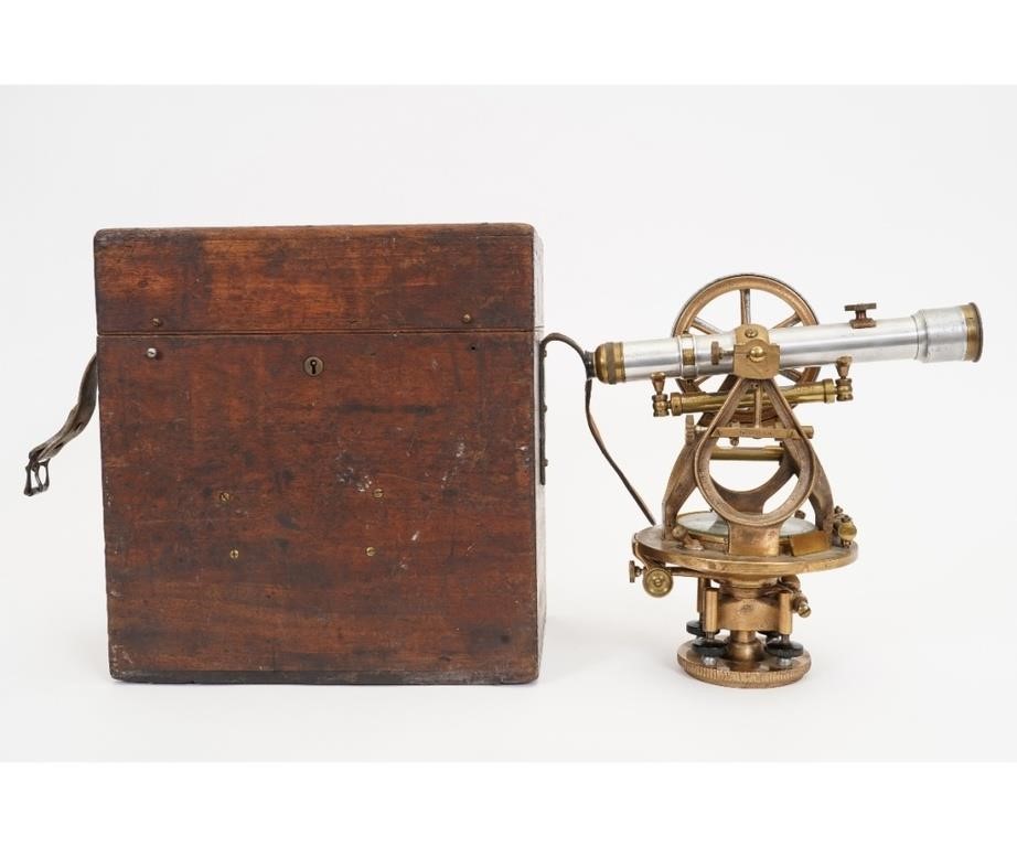 Appraisal: W L E Gurley aluminum and brass theodolite and mahogany