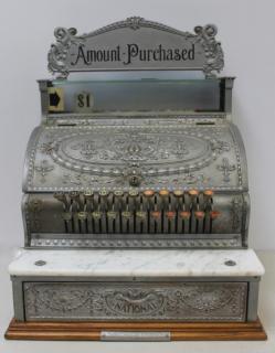 Appraisal: NATIONAL Antique Steel Cash Register A great looking register in