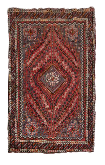 Appraisal: A Qashqai carpet modern the madder field with foliate and